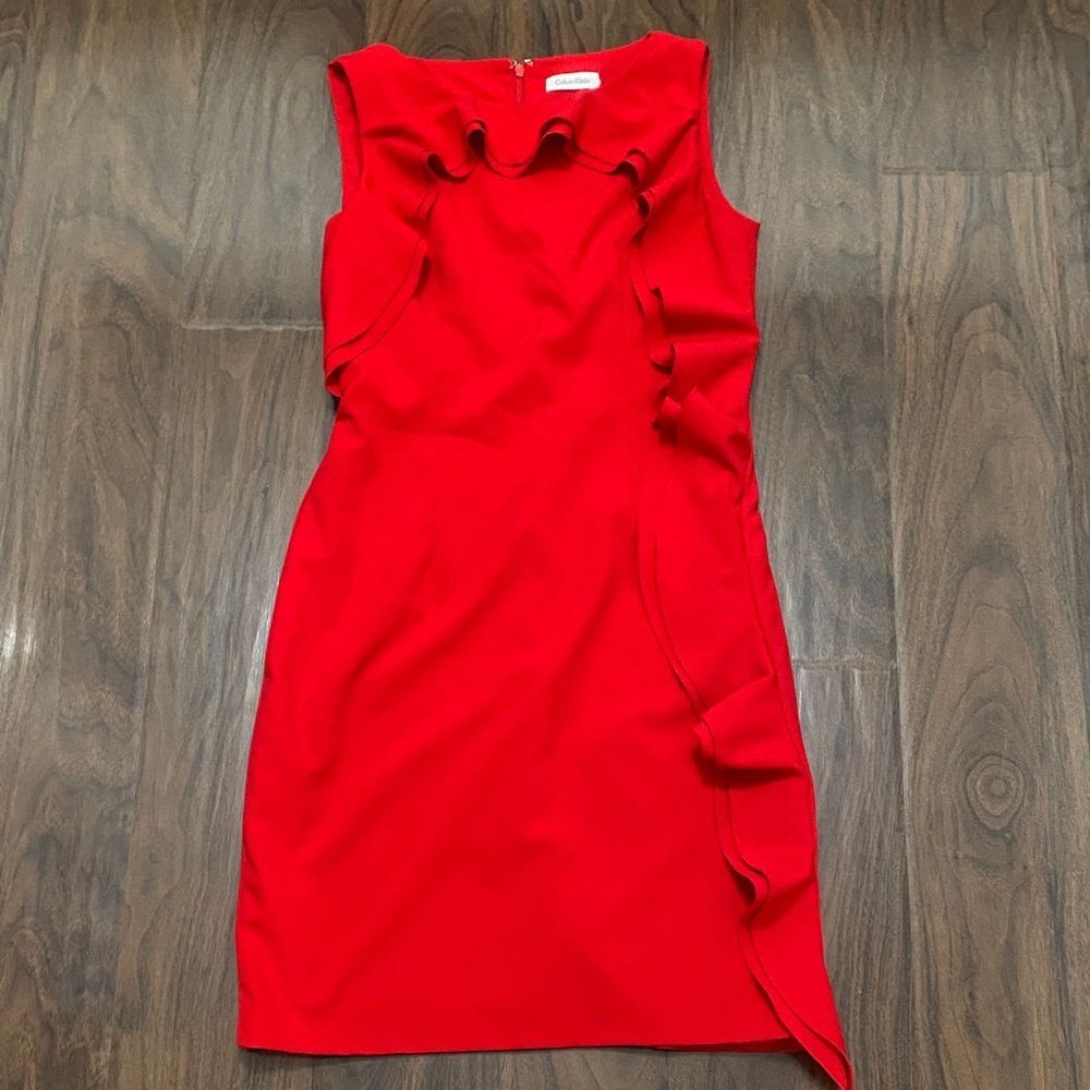 Calvin Klein Ruffle Sleeveless Dress Holiday